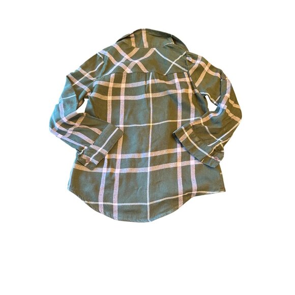 Tommy Bahama Plaid Button-Up Shirt For Girls Size 7 Cotton & Rayon Blend - Picture 3 of 3